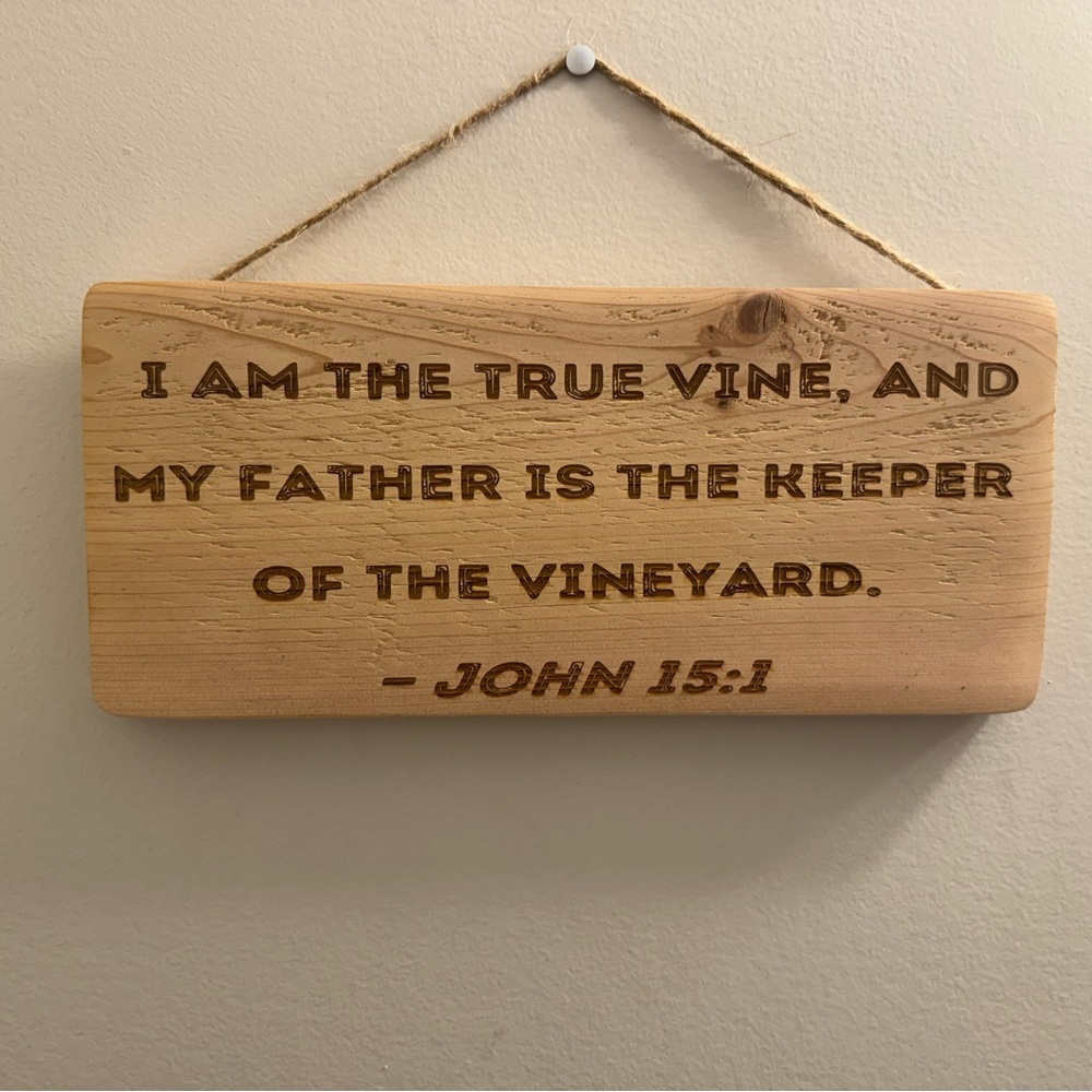 Inspirational Wooden Wall Sign with Brown Text